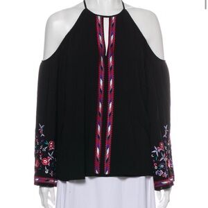 Parker Black Blouse with Colorful Embroidery